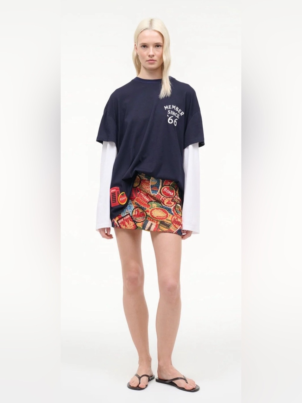 STAUD William Tee "Member Since Navy" colorway” size M/L.